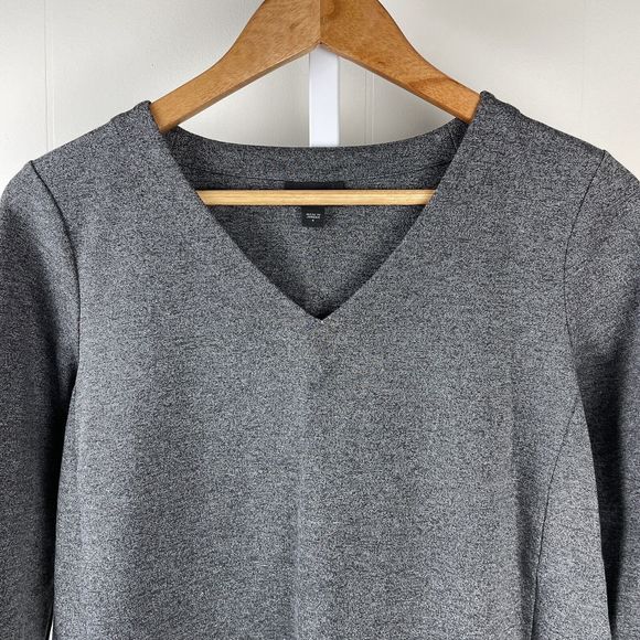 J. Jill Wearever Double Face Jersey Buttoned Hem Top Charcoal Gray Small - Picture 3 of 7